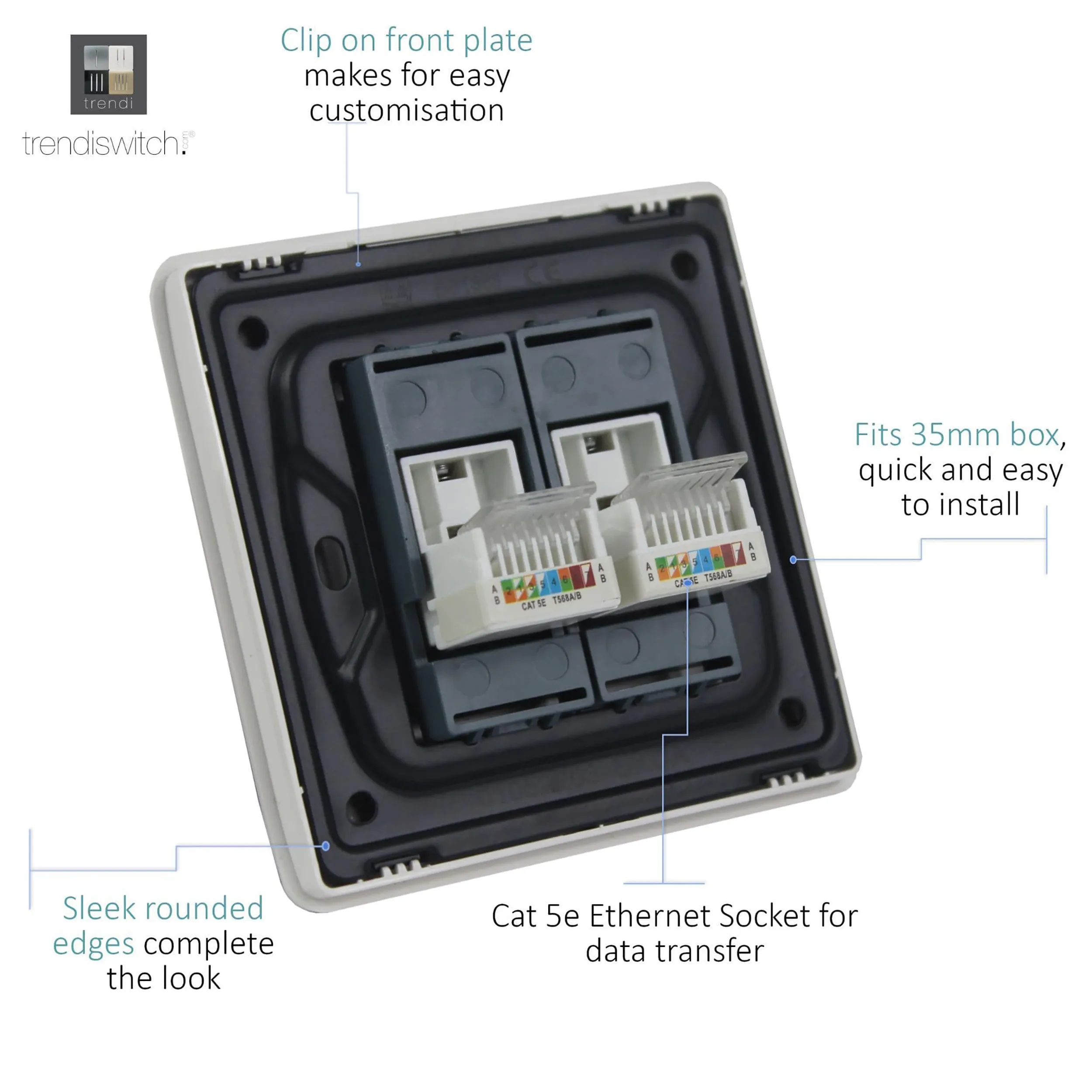 Matt Black Wiring Accessories Trendi Decorative Screwless Matt Black Wiring Accessories Trendi Decorative Screwless